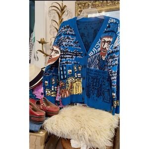 NEW Aelfric Andreilee Van Gogh Bedroom in Arles Knit Sweater S Blue Starry Night
